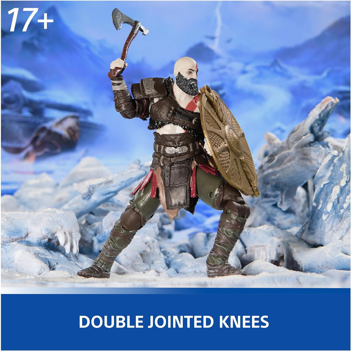 Figura de acción Kratos 6” God of War Ragnarök con accesorios