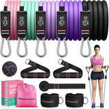 Bandas de resistencia 150 lbs con asas y correas de tobillo