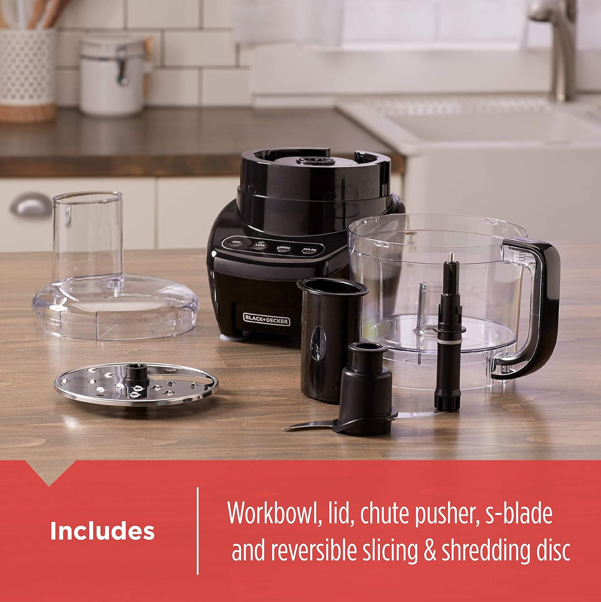 Procesador de Alimentos BLACK+DECKER 8 Tazas 450W con Accesorios