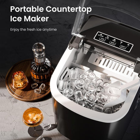 Máquina de Hielo AGLUCKY, 26.5Lbs/24H, 9 Cubos en 6 Mins