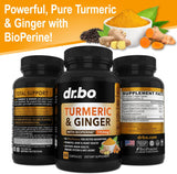 Suplemento de Cúrcuma Jengibre BioPerine para Articulaciones