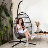 Silla colgante SereneLife, soporte acero, cojín, reposacabezas