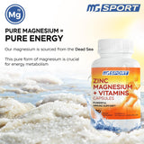 Suplemento Magnesio, zinc y vitaminas B6, B9, ácido fólico