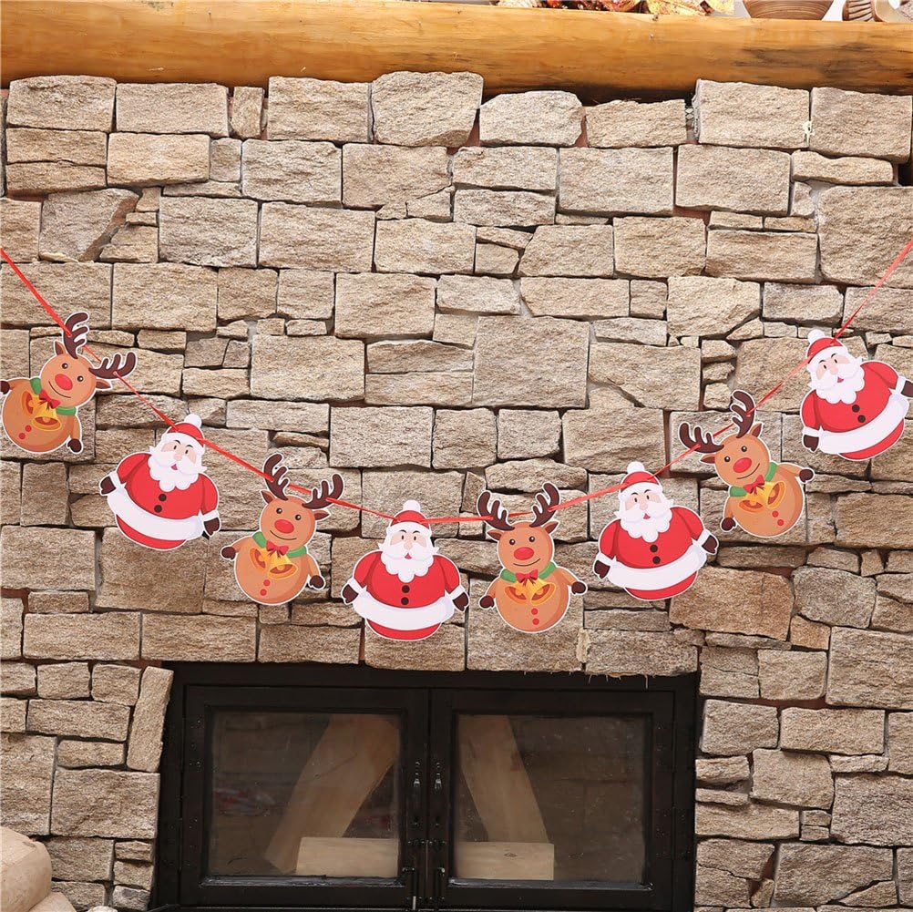 Banderas de Navidad, decoración colgante, 4 piezas, papel