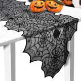 Camino de Mesa Halloween, Encaje Negro, 18 x 72 Pulgadas