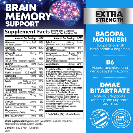 Suplemento cerebral nootrópico para memoria concentración