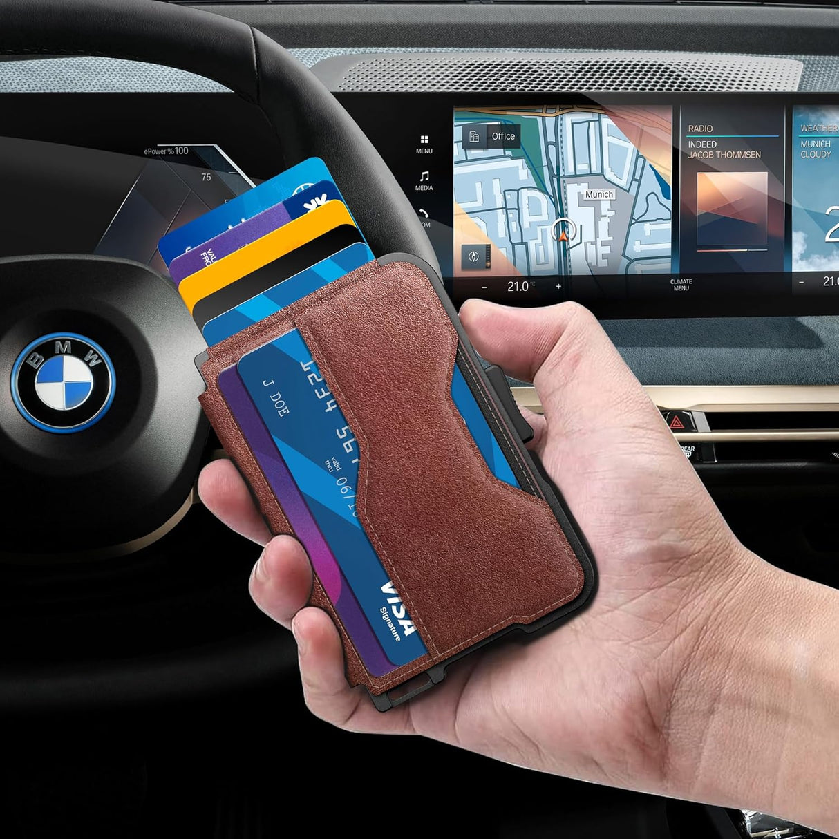 Tarjetero para Hombre, RFID, Ecológico, con Clip y Bifold