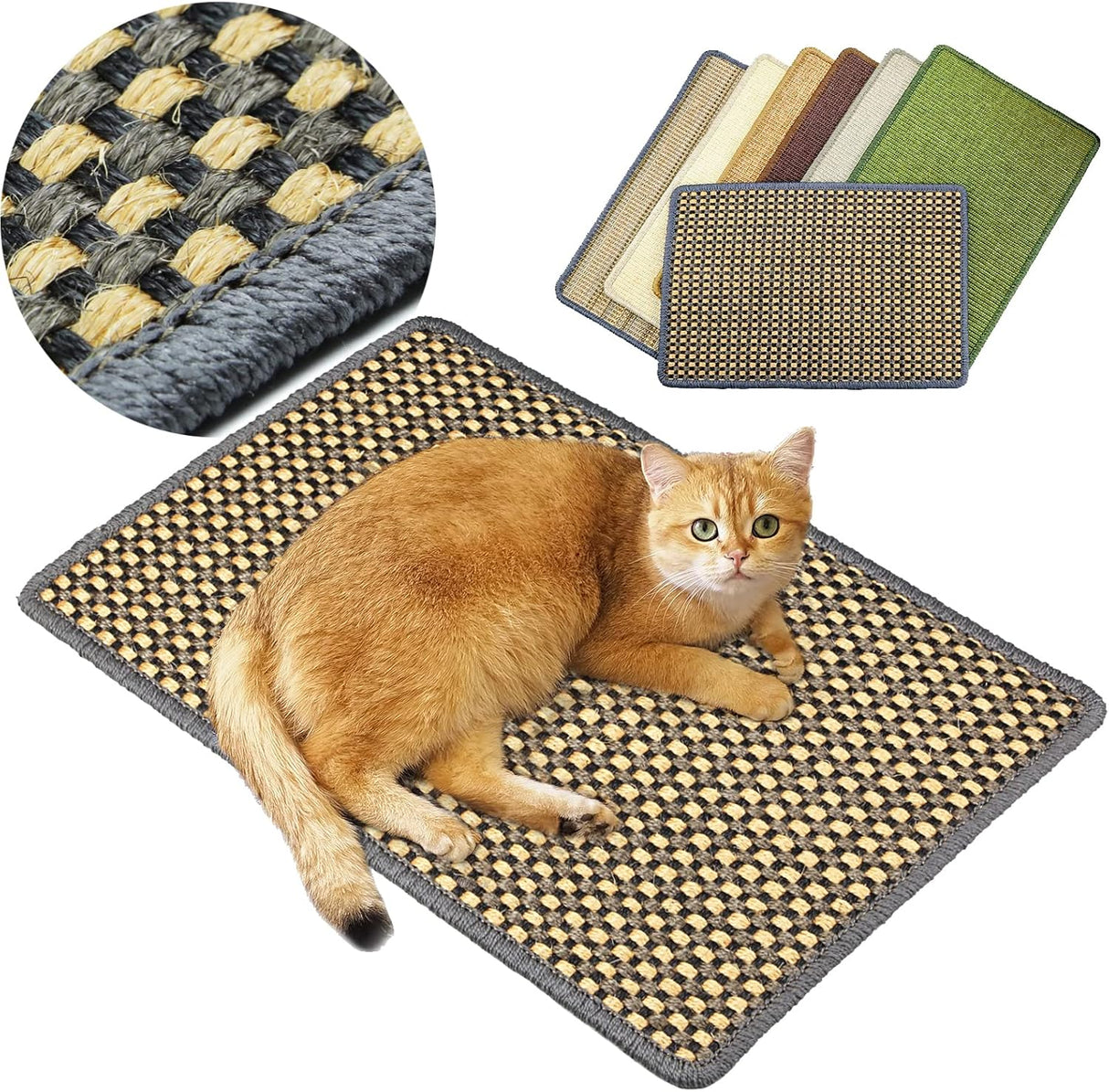 Rascador para gatos con cintas de velcro protegen alfombras