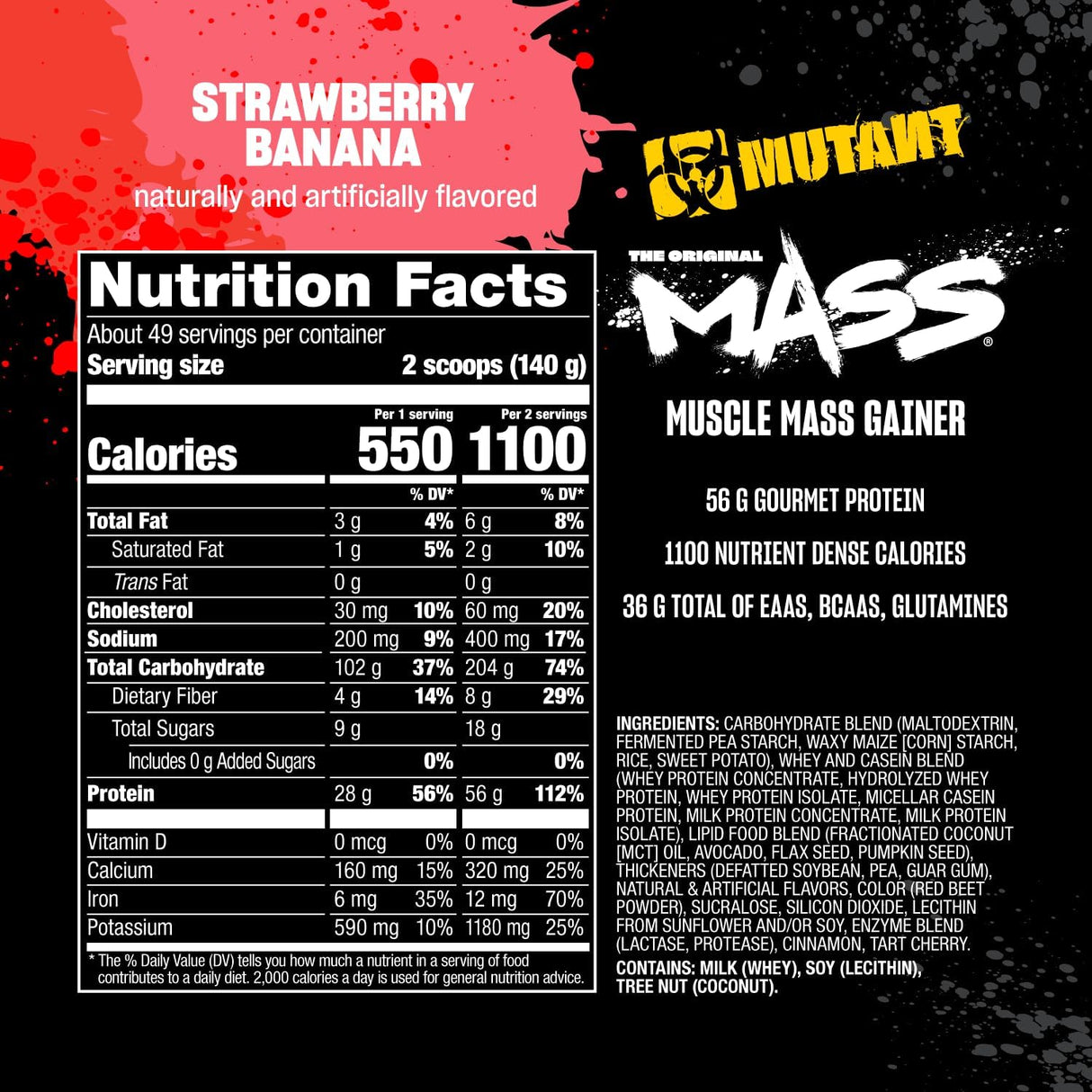 Mutant Mass Suplemento de Ganancia de Peso 15 lb