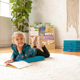 ECR4Kids SoftZone - Cojines de suelo, cuadrados, asientos flexibles, turquesa, 6 piezas
