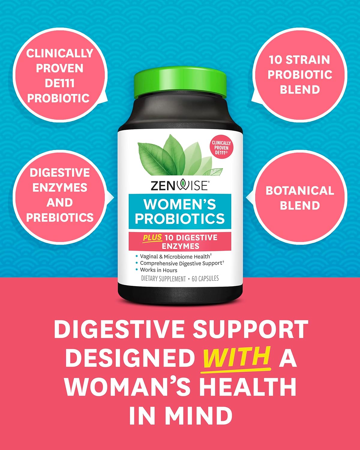Suplemento Probióticos para mujer flora intestinal 60 unidad