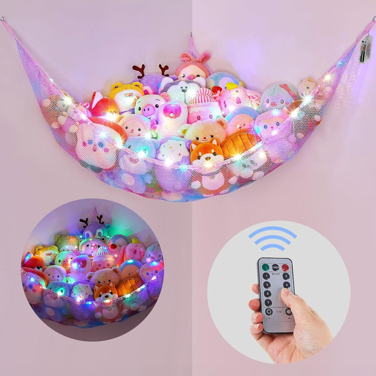 Hamaca para Peluches Basumee con Luz LED y Control Remoto