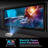 Proyector Mini Electric Focus 1080P, 5G WiFi, Bluetooth, 12000L