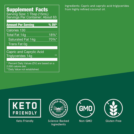 Suplemento XCT MCT Aceite fabricado con aceite MCT C10 y C8