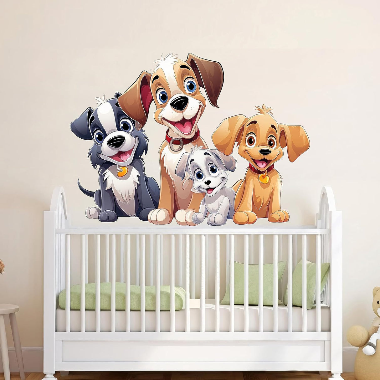 Calcomanías de Perritos Felices - Fáciles de Pegar y Despegar