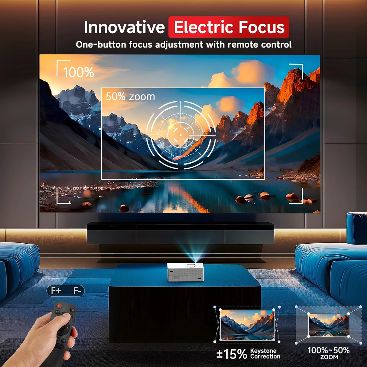 Proyector 4K Mini JOWLURK, WiFi, Bluetooth, 15000L, portátil