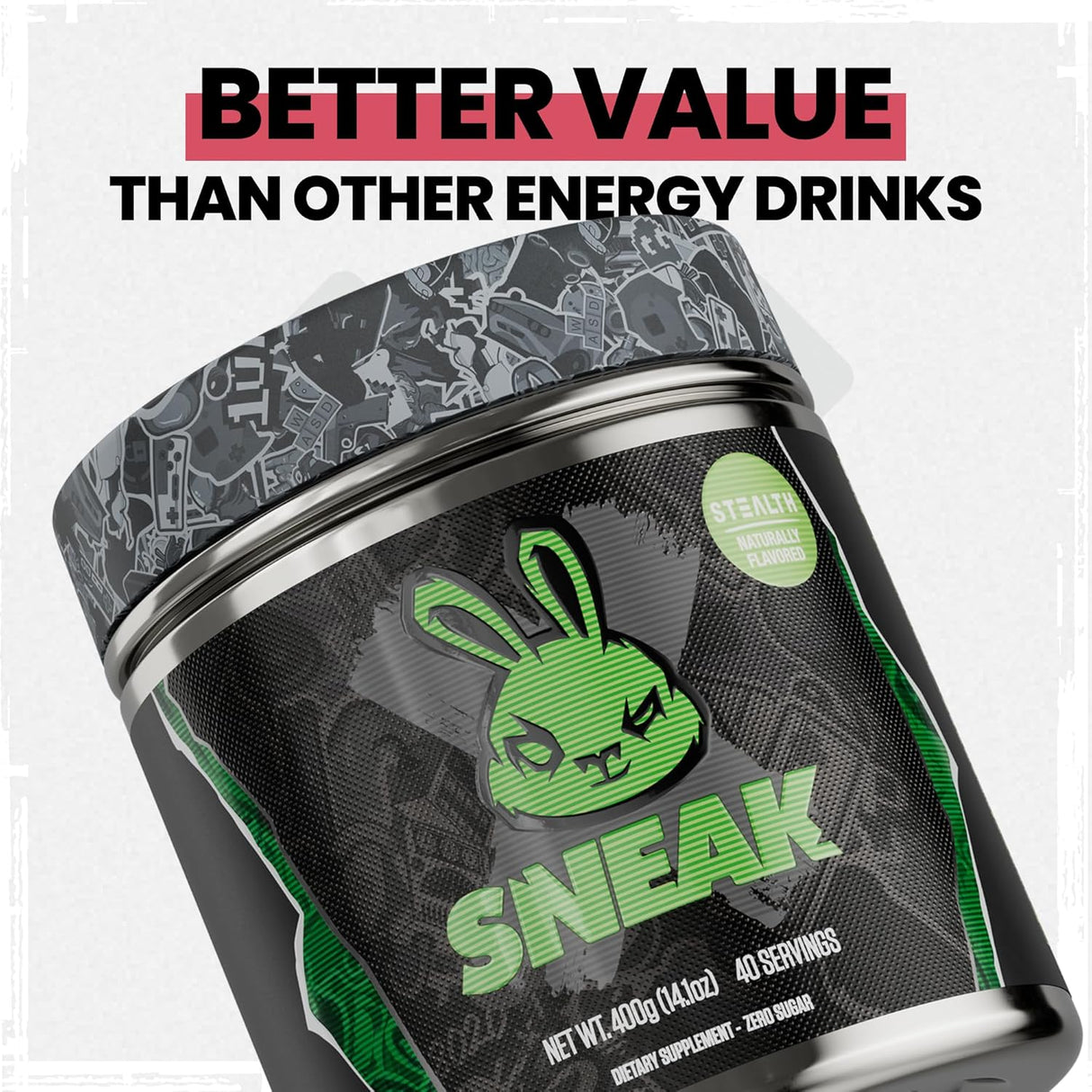 SNEAK Energía en Polvo | Stealth | Sin Azúcar, Nootrópicos, 40 Servs
