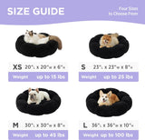 Cama grande calmante para perros de dona de flores en sherpa