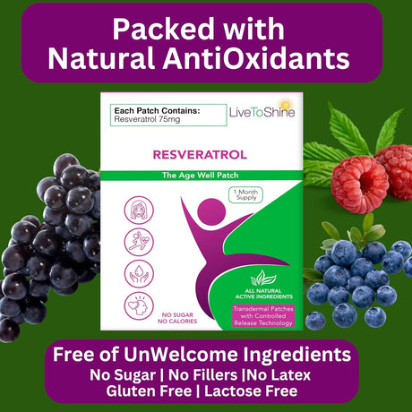 Parche Resveratrol Live To Shine Antioxidante Salud 30und
