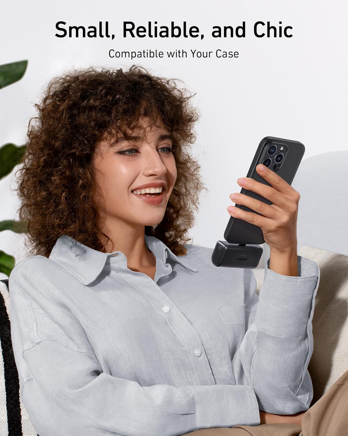 Cargador portátil con conector USB C integrado Anker