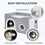 Casa para Gatos Heeyoo - Cueva Grande con Rascador y Bola Fluffy