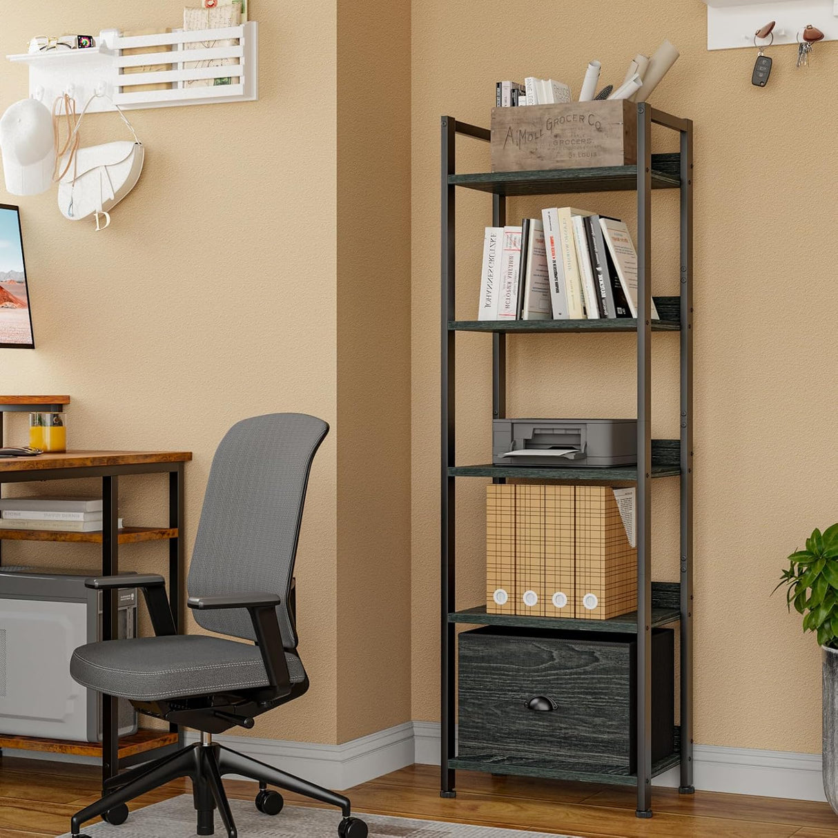 Estantería Furologee 5 Niveles con Cajón, Rack de Cocina
