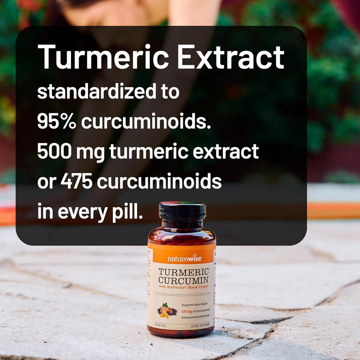 NatureWise Cúrcuma Curcuminoides 500mg con Pimienta Negra 30 cápsulas