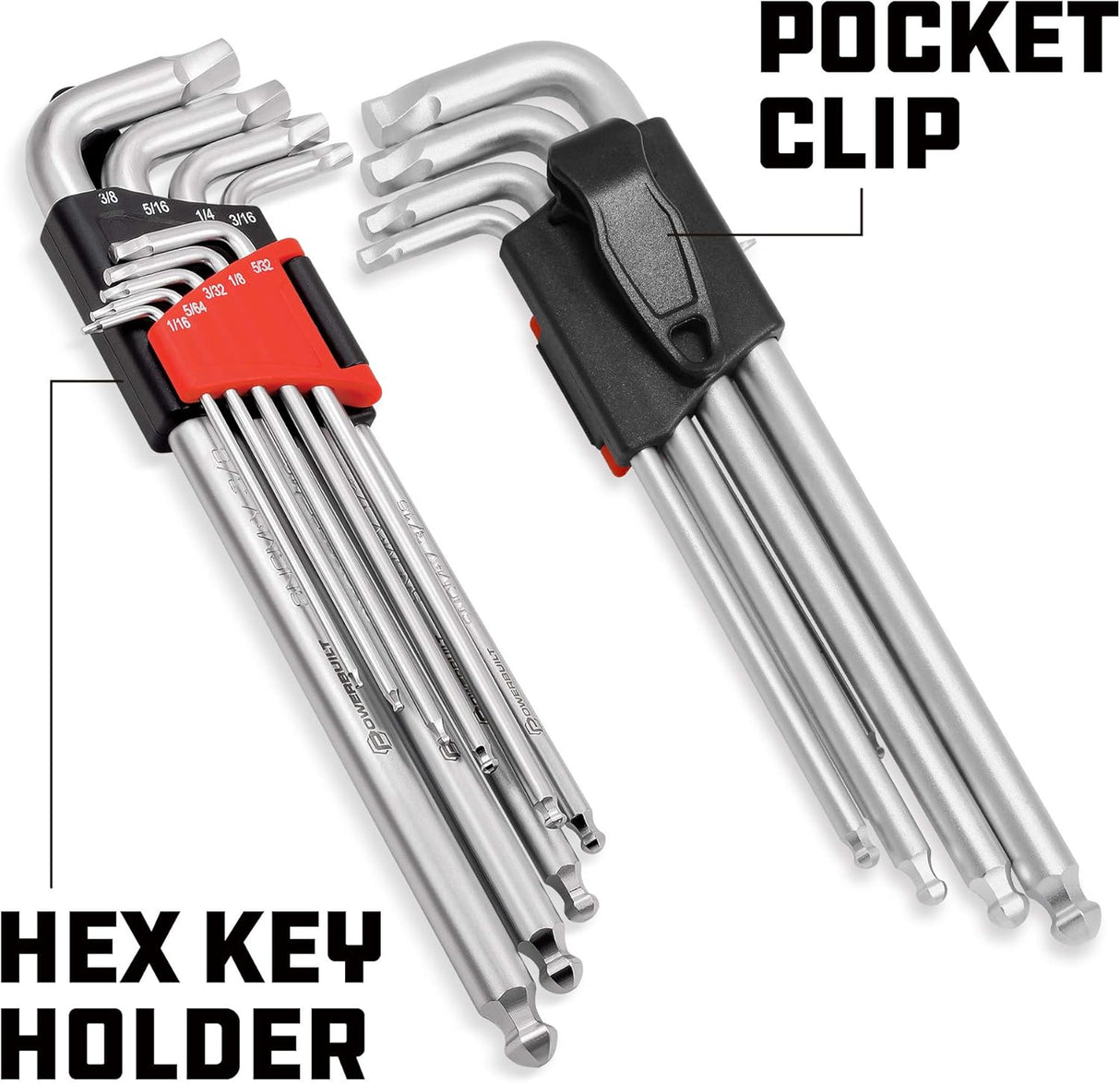 Juego de Llaves Hexagonales SAE Powerbuilt, 9 Piezas, 240096