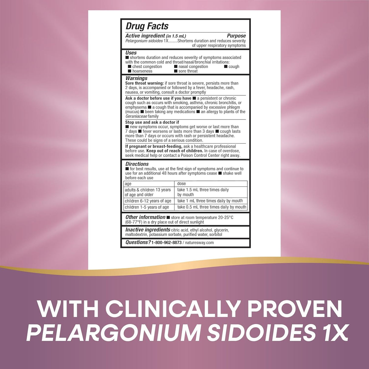Umcka ColdCare Nature's Way, Alivia resfriados, sin drowsiness, 2 oz