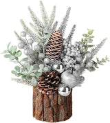 Árbol de Navidad Artificial Hatisan con Adornos y Piñas, Redondo