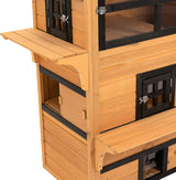 Casa para Gatos 3 Niveles PawHut, Refugio Exterior, Modelo 2023