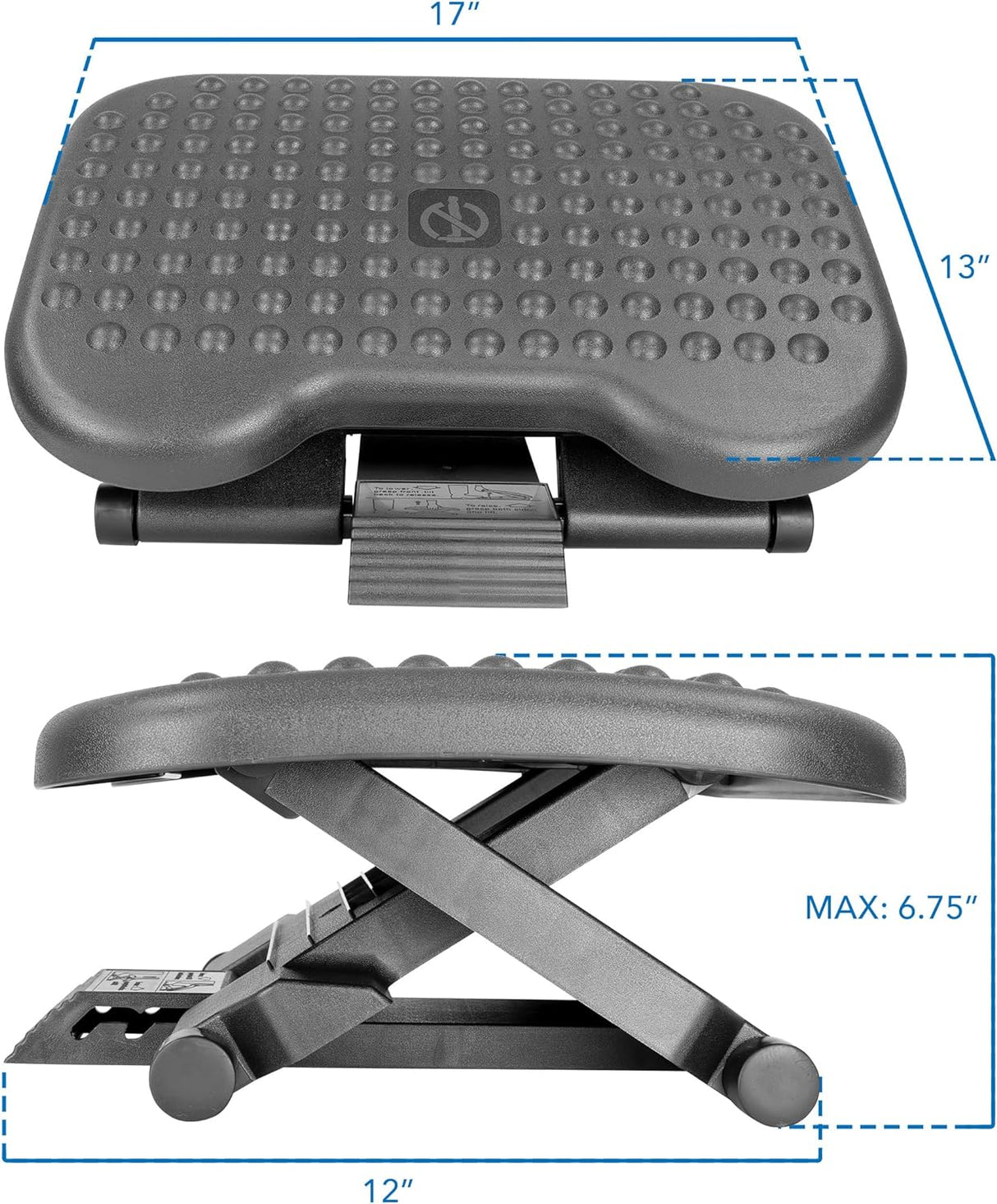 Reposapiés ergonómico para debajo del escritorio 3 niveles