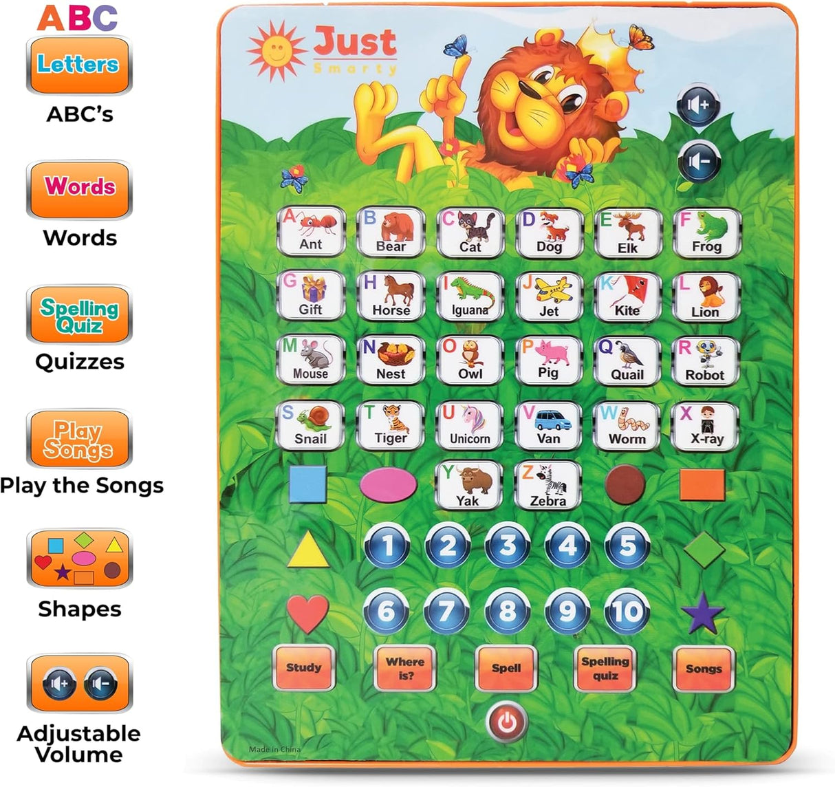 Tablet Interactiva Just Smarty para Aprender Letras y Números