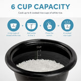 Olla arrocera AROMA 3 tazas, cocina arroz, modelo ARC-393NG