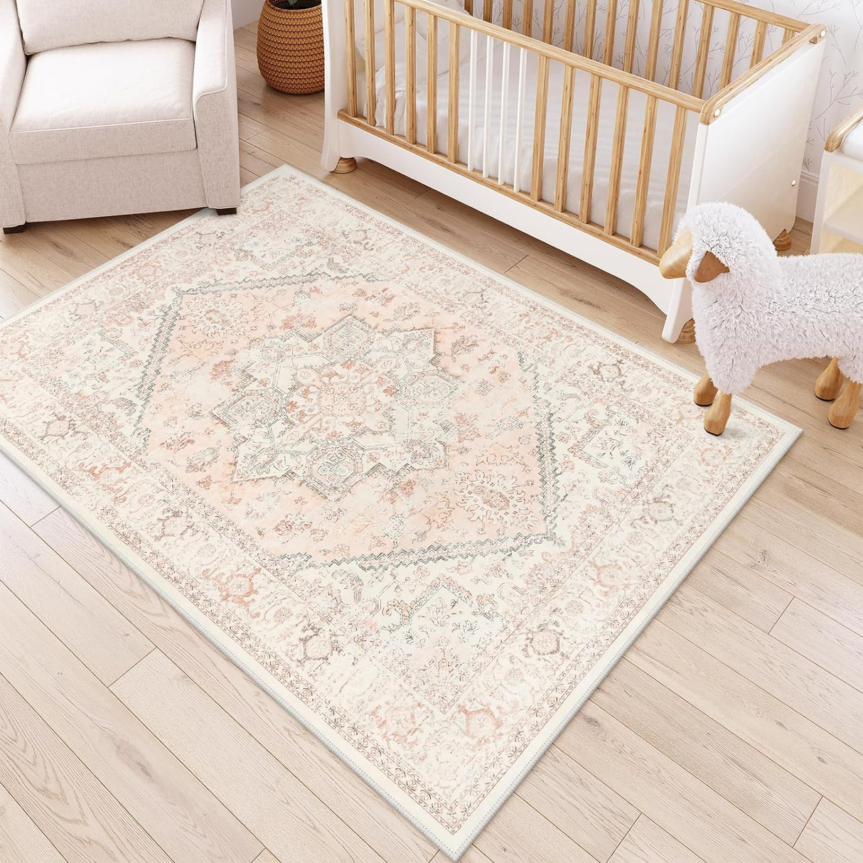 LIVEBOX Alfombra Área 5x7 Vintage Floral Antideslizante Modelo