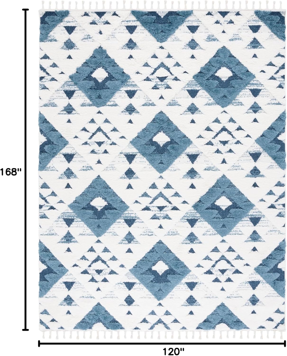 Alfombra Shag Marroquí - Diseño Ideal para Áreas de Tráfico (MTS688M-10)