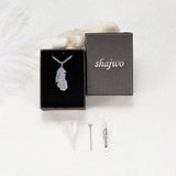 Collar de urna de ala de plumas shajwo para cenizas, Lila