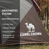 Tienda de campaña 4 personas CAMEL CROWN, impermeable, fácil montaje