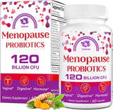 Suplemento de Menopausia, 120 Mil Millones CFU, Probióticos Naturales, 60 Cápsulas