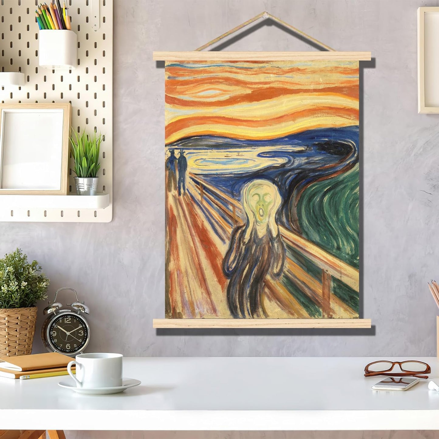 Póster colgante de madera con El Grito de Edvard Munch