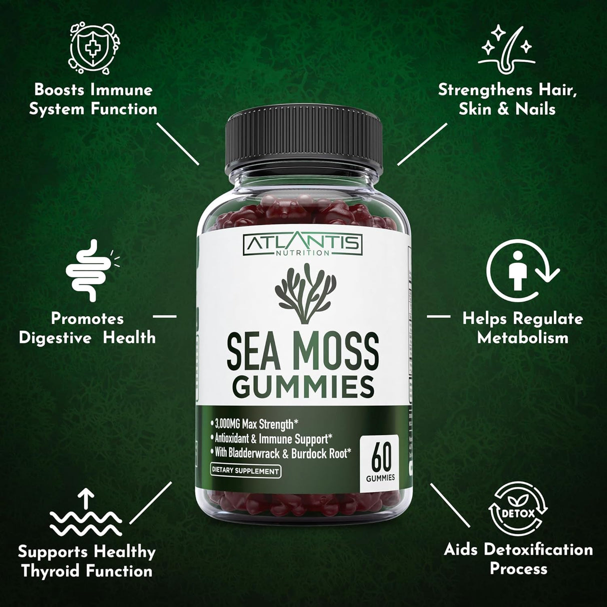 Suplemento musgo marino irlandés 3000 mg Atlantis Nutrition