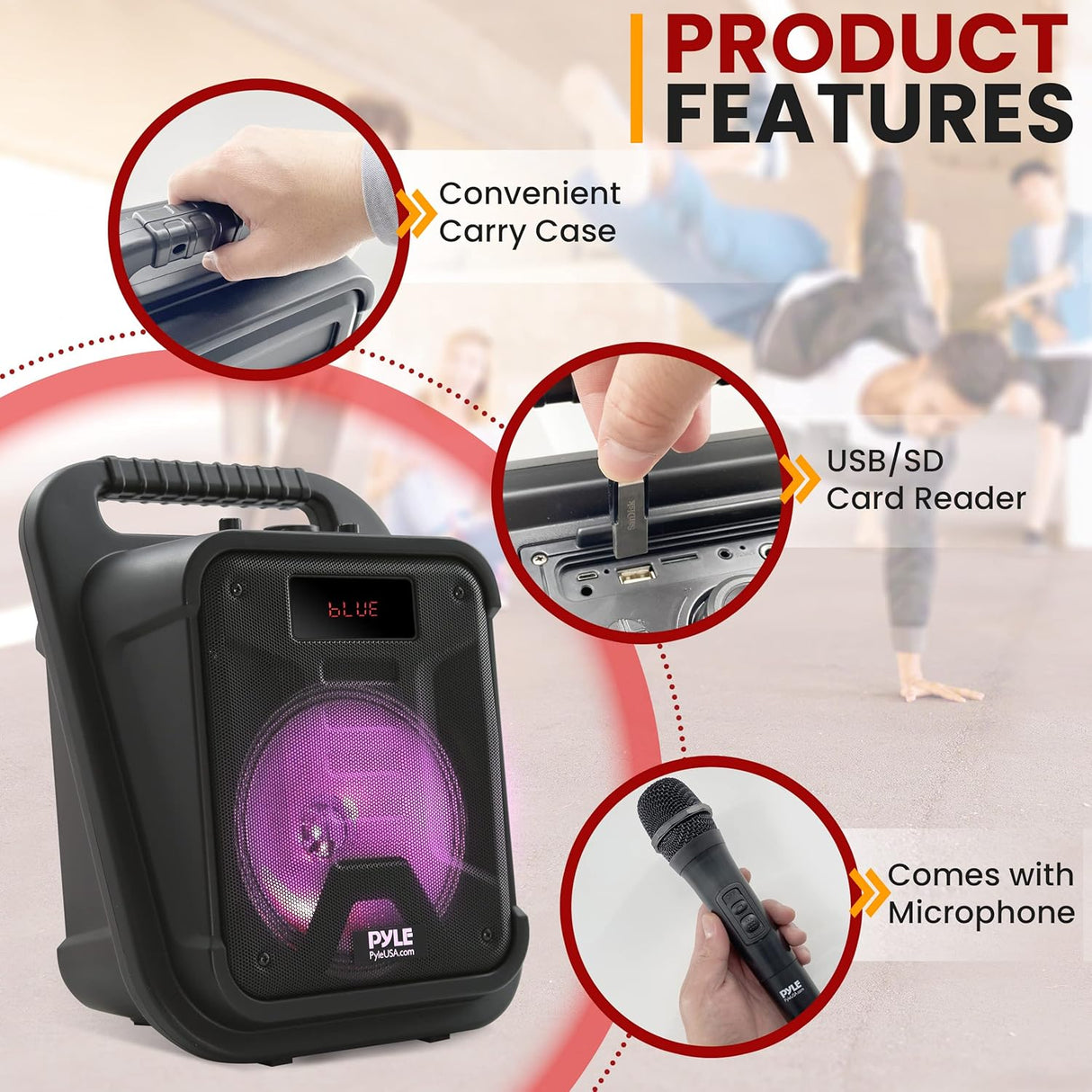 Parlante Portátil Bluetooth PYLE-PRO PPHP87TLB