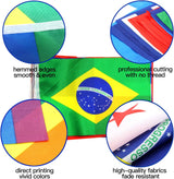 Anley Banderas de cadena de 21 países de América Latina, varios pancartas de bandera latina para el patrimonio del mes hispano, eventos internacionales, conferencias, decoración de fiestas, barras deportivas, 30 pies, 21 banderas