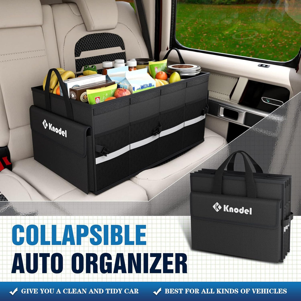 Organizador de Maletero Plegable con Tapa para Auto, Modelo 2C