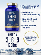 Omega 3-6-9 Carlyle 1200mg Suplemento 180 cápsulas