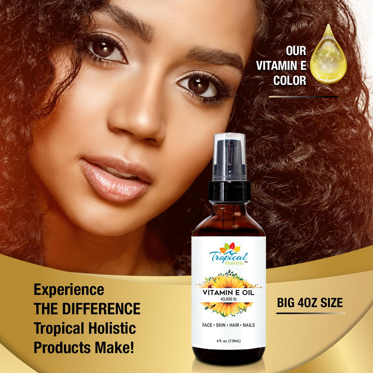 Aceite de Vitamina E Orgánico 100% Natural para Piel y Cabello