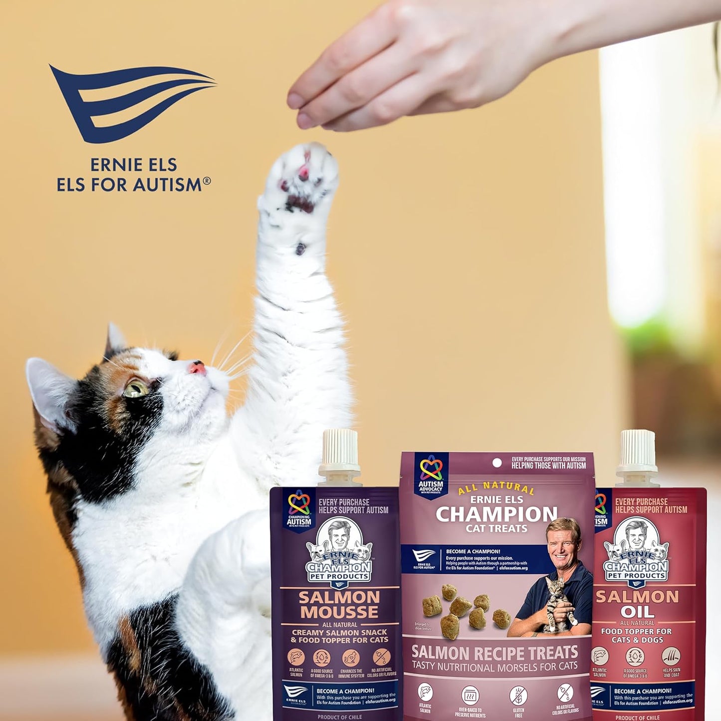 Ernie Els Galletas Premium para Gatos, Salmón y Suplemento