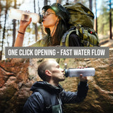 Embrava Best Sports Water Bottle - Botella de agua grande de 32 onzas, flujo rápido, tapa abatible a prueba de fugas con apertura de un clic, plástico no tóxico, sin BPA y ecológico, para hombres y mujeres