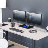 Soporte Doble para Monitores VIVO, Base de Vidrio, STAND-V002FG