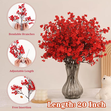 Flores Artificiales Yastouay, 10 Pcs, Real Touch, Decoración